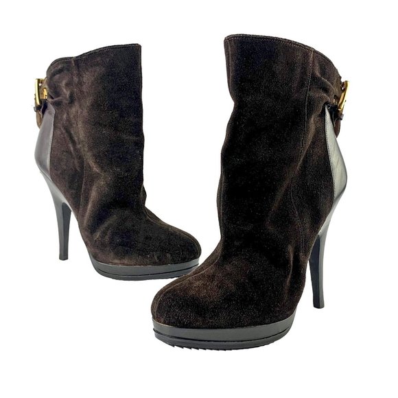 MICHAEL Michael Kors Suede Rear Buckle Slouch Stilleto Booties - Picture 12 of 12